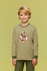 Woody boys pyjamaset eend groen