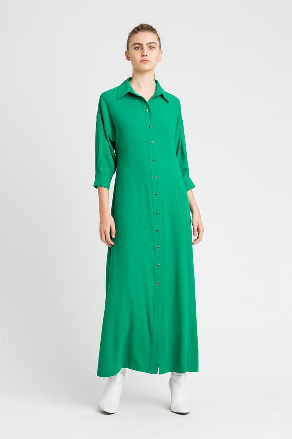 Twin set lange jurk groen