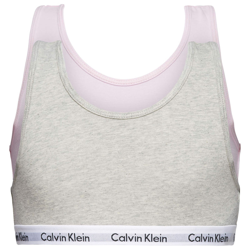 Calvin Klein 2-pack bralette voor meisjes roos-grijs