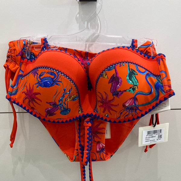 Twinset bandeau bikini orange